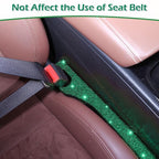 Green Car Seat Gap Filler, Set of 2 Handmade Crystal Rhinestone Diamond Car Gap Filler Green Bling Car Accessories for Women(Dark Green)