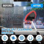 Car Windshield Cleaning Tool, Car Windshield Window Cleaner, Auto Window Glass Cleaning Kit with Extendable Handle & Reusable Microfiber Pad & Spray Bottle, Universal Car Accessories (Red)