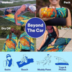 2 Pack Car Seat Towel Covers, Sweat-Proof Microfiber Seat Protectors for Gym, Running, Beach & Workout, Breathable Quick-Dry, Machine Washable, Multicolor Sea Turtle Print, Universal Fit