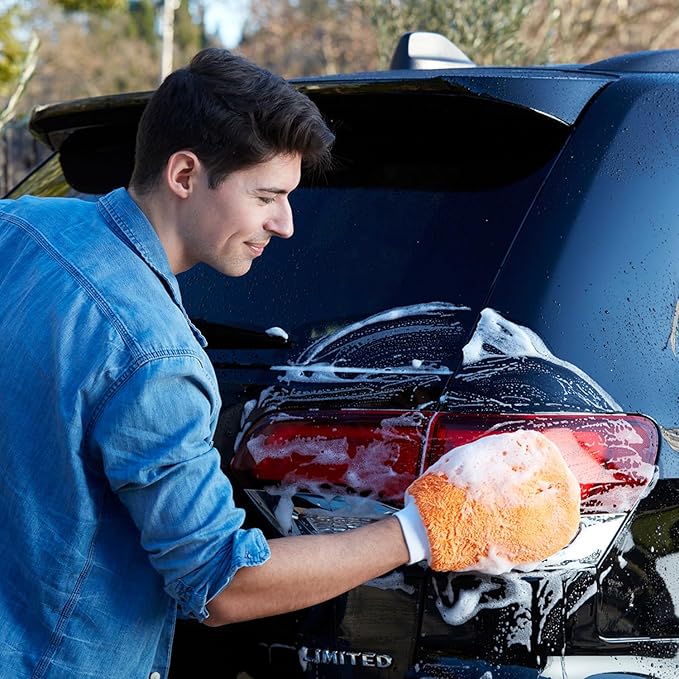 Microfiber Car Wash Mitt, Car Wash Supplies for Cars, Trucks and Motorcycles
