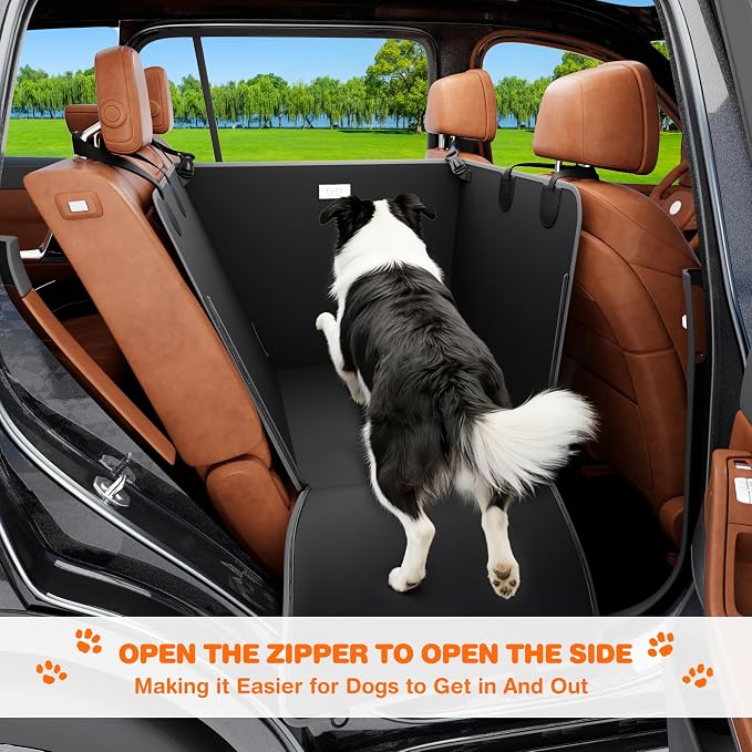 Half Dog Car Seat Cover for Back Seat - Waterproof Dog Half Hammock for Cars,Scratchproof Pet Backseat Protector,Perdurable,Non-Slip Booster Seat for Small,Medium and Large Dogs