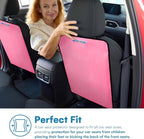 Kick Mats - Set of 2 - Back of Seat Protector for Kids Feet - Car Seat Back Protector - Shields from Dirt and Scuffs - Durable Material - 16.8x32.8inch - Pink - Kick Mats Back Seat Protector