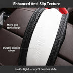 Cute Car Steering Wheel Cover with Embroidery Pattern for Women Girls, Short Flannel, Universal 15 inch (A#)