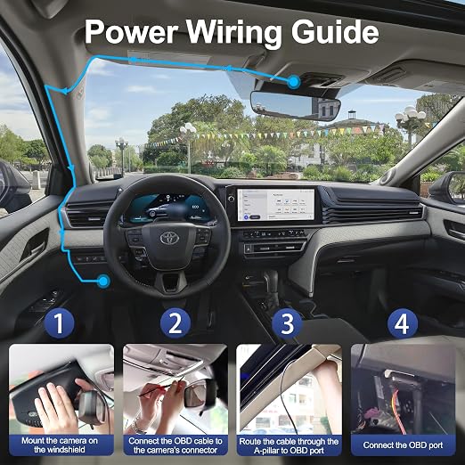 OBD Cable Dash Cams, Upgrade Parking Monitoring, Hardwire Wire Kit Accessories