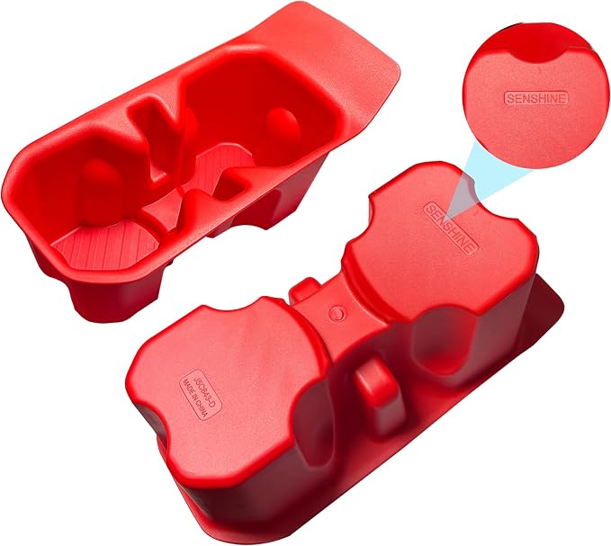 Cup holder for 2018-2025 2026 Jeep Wrangler JL JLU 4XE/Gladiator JT Accessories Cup Holder Insert Coaster TPE Non-Slip Center Console Drink Holder Organizer Cupholder Liner Pad Interior Decoration Red