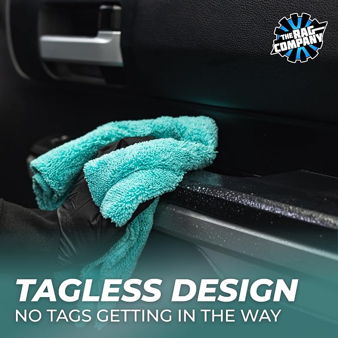 The Creature Edgeless Microfiber Detailing Towels – 420GSM Professional Grade All-Purpose Cloths for Wax, Polish, & Sealant Removal, Teal, 16in x 16in (10-Pack)