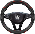 3D Car Steering Wheel Cover Comfort Grip Massage Sporty Anti-Slip Carbon Fiber Faux Leather for F150, Trucks, Jeep, Van, Car Handle Covers for All Seasons, 15.2-16in, Red