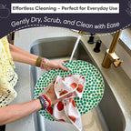 crae. Microfiber Hand Towel & Washcloth Set of 2 - Double-Sided, Waffle Weave, Super Absorbent, Lint-Free, Fast Drying -for Bathroom, Kitchen, Car, and Window Cleaning (Jonny & Gather - Blue/Multi)