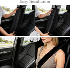 Soft Faux Fur Universal Fit Seatbelt Cover Car Truck SUV Airplane Seat Belt Shoulder Pad for Carmera Backpack Straps Neck Cushion Protector Extra Long 25.6in Black