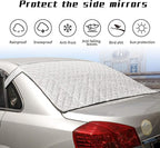 Pack-1 Rear Windshield Snow Cover, Back Window Frost Cover Offers Complete Protection from Snow, Ice and Other Winter Debris, Fits for Most SUVs/Vans (Silver#XD006/55"*31.5")