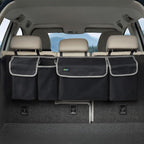 Hanging Trunk Organizer for SUV – Backseat Car Storage Bag, Large Collapsible Backseat Trunk Organizer with Adjustable Straps, Space Saving Car Organization Accessories for Truck MPV Van