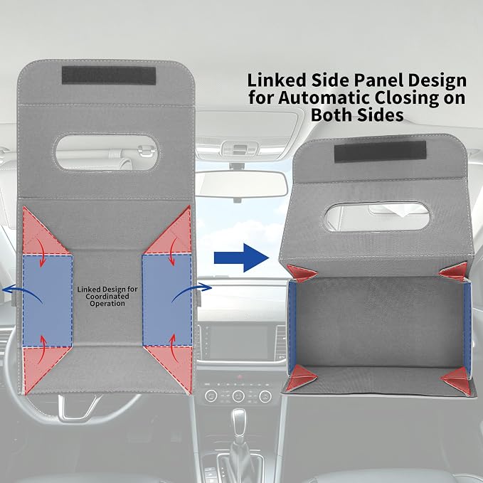 Car Tissue Holder Leather PU Tissues Box Cover for Sun Visor and Car Backseat Extra Large Rectangle Napkin Holder Fits for Various Tissue Sizes Soft Tissues Storage & Organization