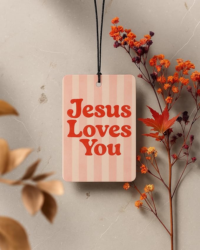 Christian Car Air Freshener 6 Pcs Coconut Scented, Religious Bible Daisy Lemon Strawberry Car Accessories Mirror Decor for Women, Christian Hanging Air Freshener for Cars Closet Drawer Books
