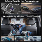 Car Charger USB C, 2Pack 98W 4-Port USB C Car Charger Fast Charging,4 in 1 Cigarette Lighter USB Charger for Multiple Devices,Dual 30W Type C Car Charger Adapter for iPhone 17/16/15 Pro Max,Galaxy