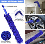 62" Microfiber Car Wash Brush with Long Handle, Car Washing Blue Set Mitt, Sponge, Car Cleaning Supplies Kit, Duster, Car Brush Accessories