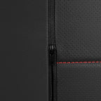 Leather Back Seat Cover,Piping Waterproof Bench Seat Cover, Rear Seat Cover Universal Fit for Cars Sedans SUVs Truck 95% Automotive Interior Backseat Car Covers (Rear,Black and Red)