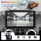 Car Stereo Radio Upgrade for Jeep Wrangler JK 2007-2018 Replacement 2+64G Android 15 Head Unit with 10 Inch Touch Screen CarPlay Android Auto Backup Camera