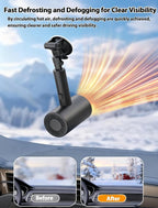 Portable Car Heater, 12V Fast Heating Defrost Defogger with Suction Holder,Defroster for Car Windshield With Handle,Plugs into Cigarette Lighter