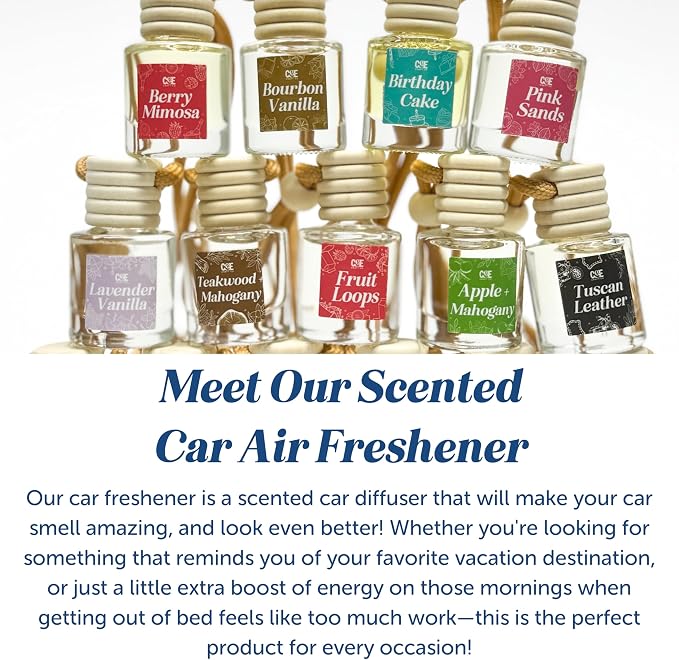C&E Craft Co Hanging Car Air Freshener Diffuser 2 Pack, Long Lasting Fragrance Oil Car Freshener, Glass Bottle Auto Air Freshener, Made in USA (Morning Coffee)