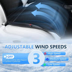 Upgraded Cooling Car Seat Cover Front Seat with Blowing&Suction, 12V-24V Ventilated Car Seat Cushion with 8 Turbo Fans, 3-Speed Adjustable Universal Fit Breathable Car Cushion for Summer Driving-Black