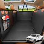 2026 Upgraded XL Dog Back Seat Extender for Full-Size Crew Cab Trucks, Hard Bottom PU Leather Dog Car Seat Cover Holds 500lbs, Waterproof Pet Seat Protector for F150, Silverado, RAM 1500