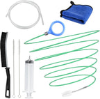 Auto Sunroof Drain Cleaning Tool, 120 Inch Flexible Drain Brush, Sunroof Drain Cleaner with Pipe Cleaning Brush, Injector Hose and Crevice Brush, Cleaning Tool for Drains, Sewers, Windshields