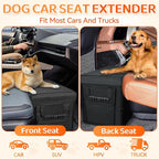 Car Seat Extender for Dogs, Backseat & Frontseat Extender for Large Dog up to 200 LBS, Foldable Seat Gap Filler for Most Cars with Detachable Lid