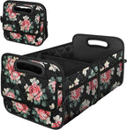 Trunk Organizer and Storage with Reinforced Handles,Car Accessories for Women/Men 50L Waterproof Polyester Trunk Organzier for Car/SUV/Minivan/Truck(Medium, Floral)