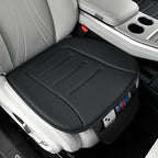 Car Seat Cushion, Comfort Memory Foam Car Cushions for Driving, Breathable Leather Surface with Anti Slip Rubber Bottom, Seat Cushion for Car and Office Chair (1 Pack, Black)