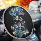 Sea Turtle Steering Wheel Cover Sun Shade 17 inch Universal Anti-Heat Steering Wheel Accessories,Block UV Rays Cool in Summer,Universal Steering Wheel Sunshade for Cars SUV Truck Van