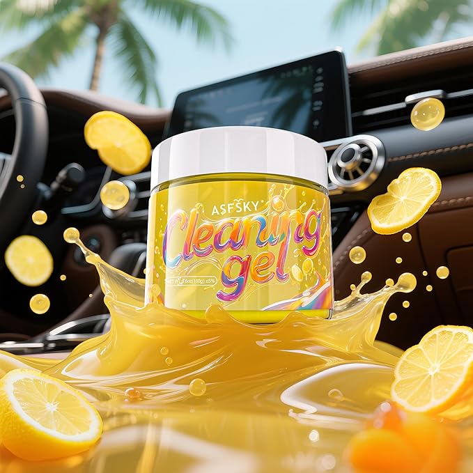 Keyboard Cleaning Gel (Lemon) Universal Cleaning Putty Dust Cleaning Car Interior Cleaner Car Dust Remover Car Slime Gifts for Men Women Girl（1 Pack）