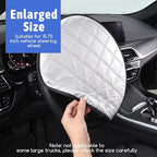Car Steering Wheel Sun Cover Aluminum Film Sun Shade Steeringwheel Covers 5-Layer Thickened Cooling Thermal Insulation Protector Fits 15.75" Diameter Wheel (Silver)