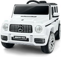 Licensed Mercedes-Benz AMG G63 Ride on Toys,Electric Car for Kids W/Parents Control,Electric Powered G Wagon Ride On Truck Toy,Low Battery Prompt,Bluetooth,Flickering Lights/LED Lights, White