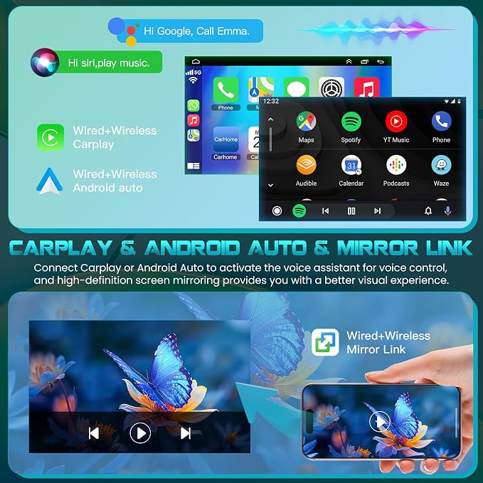 Car Radio Stereo for Honda Civic 2012 2013 2014 2015 | 4G+64G Android,with Wireless Carpaly & Android Auto,9 Inch Touch Screen, GPS Navigation,Bluetooth 5.2,FM Radio,Backup Camera