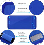Handicap Placard Holder for Auto, Disabled Parking Permit Sign Protector for Car Sun Visor with Note Paper Slot, Pen Holder and Elastic Strap - Blue
