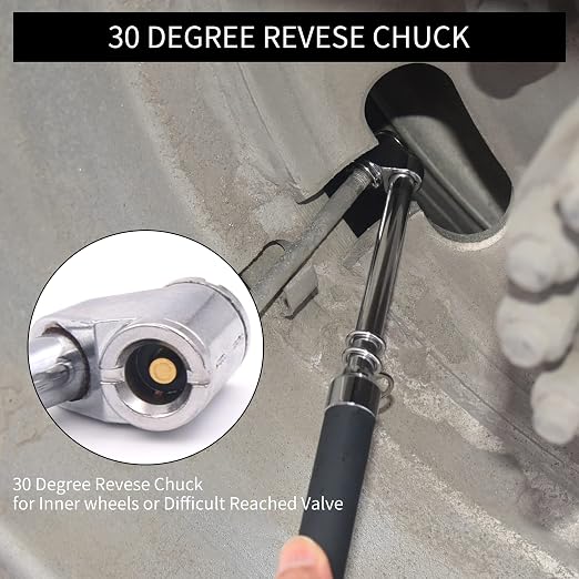 Tire Pressure Gauge Dual Head Truck Tire Pressure Gauge 10-150PSI, Heavy Duty Stainless Steel Tire Gauge with Two-Sided Aluminum Scaleplate for Cars Trucks RV Van 2 Pack