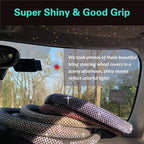 D Shaped Bling Comfy Steering Wheel Cover with Jumbo Crystal Rhinestones, Anti-Slip Diamond Leather, Flat Bottom 14.5-15 Inch (Gold)