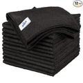 MR.SIGA Microfiber Cleaning Cloth, All-Purpose Microfiber Towels, Streak Free Cleaning Rags, Pack of 12, Black, Size 32 x 32 cm(12.6 x 12.6 inch)