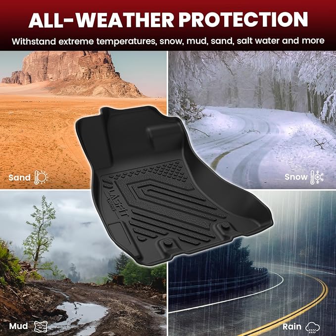 Floor Mats for Subaru Crosstrek 2016-2017/XV Crosstrek 2013-2015/Impreza 2012-2016/WRX 2015-2021,Custom Fit TPE All Weather Floor Liners 1st & 2nd Row for Subaru Car Mats, Black