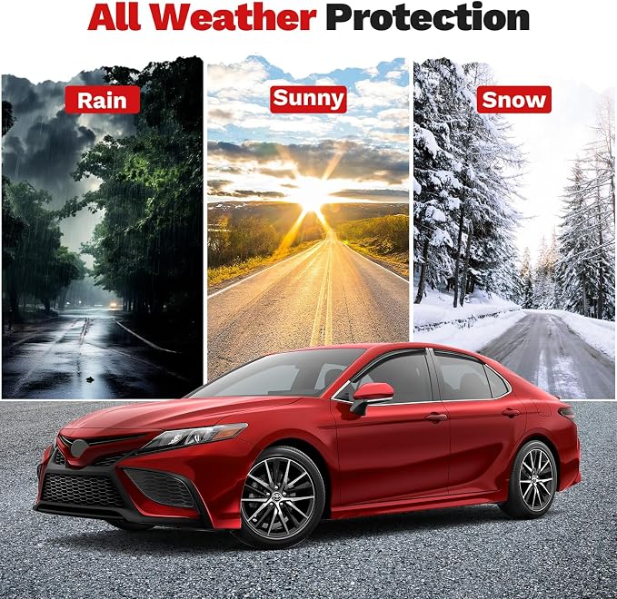 Camry Rain Guards - Window Visors for Toyota Camry 2018-2024, Outside-Mount Tape-On Side Window Wind Deflectors for Camry Accessories, Vent Visors Shades Rainproof 4PCS