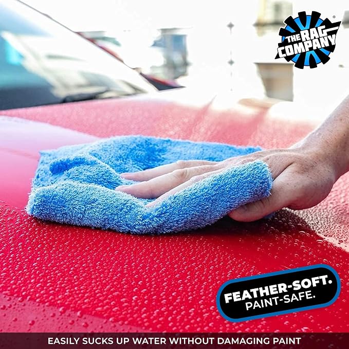 Eagle Edgeless 500 (3-Pack) Professional Korean 70/30 Blend Super Plush Microfiber Detailing Towels, 500GSM, 16in x 24in, Blue