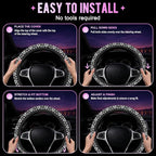 Black and White Damask Steering Wheel Cover for Women Men Neoprene Breathable Wheel Cover Protector Anti-Slip Car Accessories Universal 15 Inch Fit for Cars Trucks Vehicles