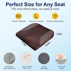 Car Seat Cushion – Memory Foam Pad for Driving Comfort – Boosts Height and Relieves Coccyx & Lower Back Pain – Car, Truck, Office Chair (Leather & 4D Mesh Brown)