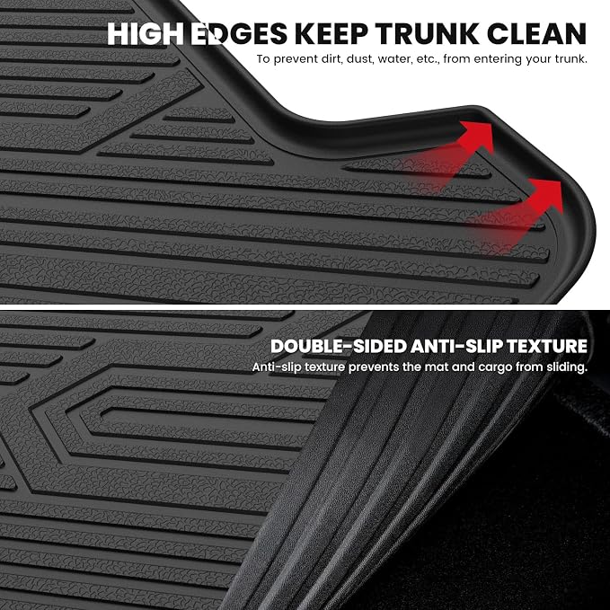 Cargo Mat for Kia EV6 2024 2023 2022, All Weather TPE Custom Fit Easy Clean Car Trunk Mat for Kia EV6 2022-2024 Cargo Liner, Black