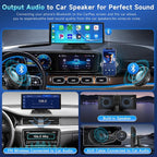 10.26" Touchscreen Wireless Carplay Portable Car Stereo Android Auto, Car Play Navigation, Voice Control, Bluetooth/AUX/FM, Car Radio Receiver