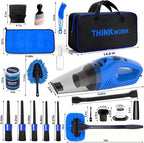 Car Cleaning Kit Car Detailing Kit,Car Cleaning Kit Interior Cleaner with High Power Blue Handheld Vacuum Cleaner,Brush Sets,Windshield Cleaner and Storage Bag,Car Accessories,Car Gift Set