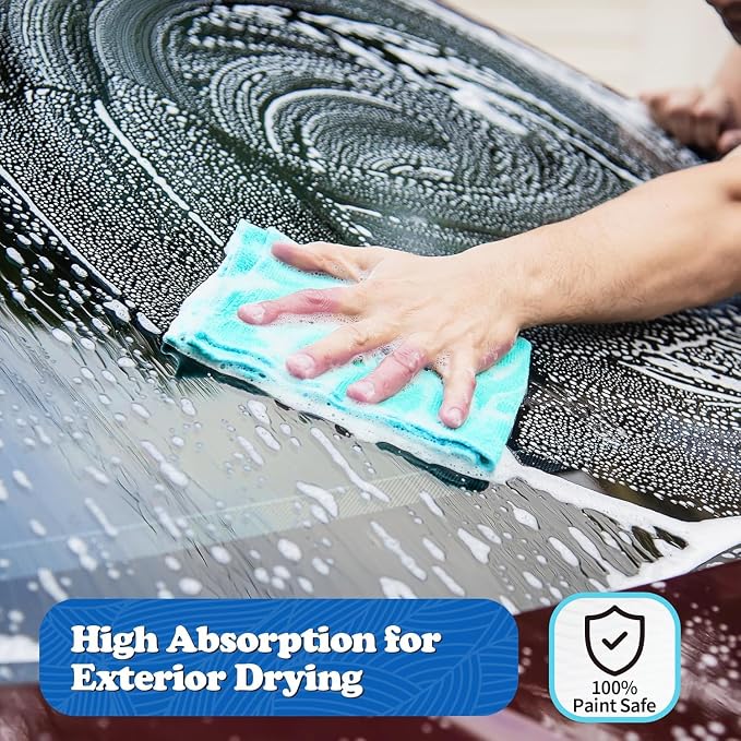 Microfiber Cleaning Cloth, Shop Towels Bulk, 24 Pack Microfiber Towels for Cars, All-Purpose Absorbent Cleaning Rags, Dust Cloth for Automotive, Mechanic, Garage, Bar, 12 x 11 inch