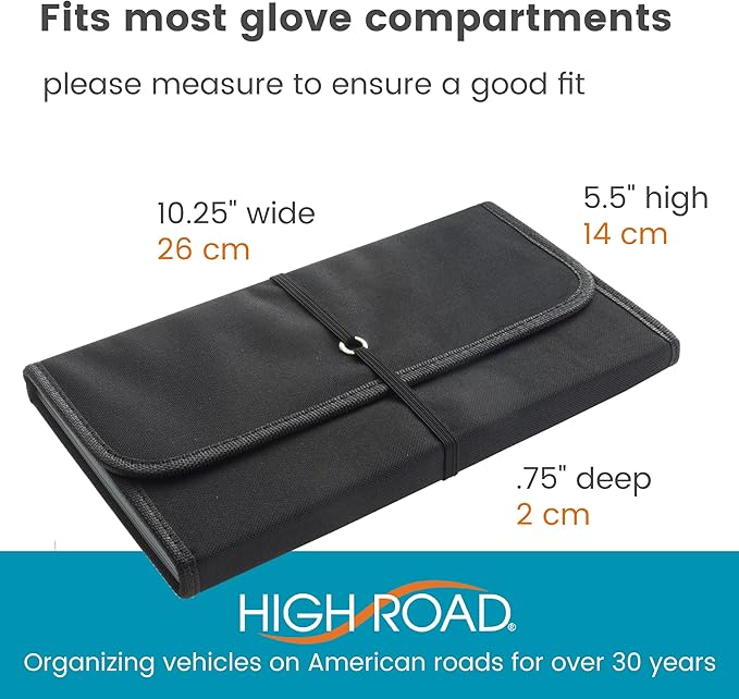 Glove Box Organizer - Insurance and Registration Holder for Car Documents and Paperwork - Expandable Front Seat Organizer with Card Pockets