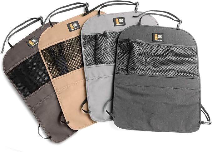 Seat Back Protector - Kick Mat and Organizer for the Back of Your Seat - Cocoa