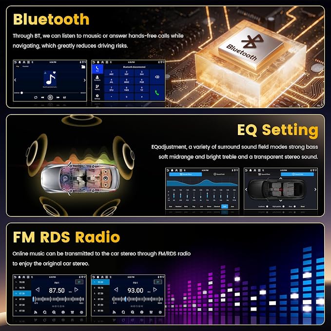 4+128GB Android 15 Car Stereo for Hyundai Sonata 2015-2017 (LHD) Wireless Carplay Android Auto, 9 Inch Incell Touch Screen Car Stereo with GPS, Backup Camera, Bluetooth, FM/RDS, EQ, WiFi, SWC